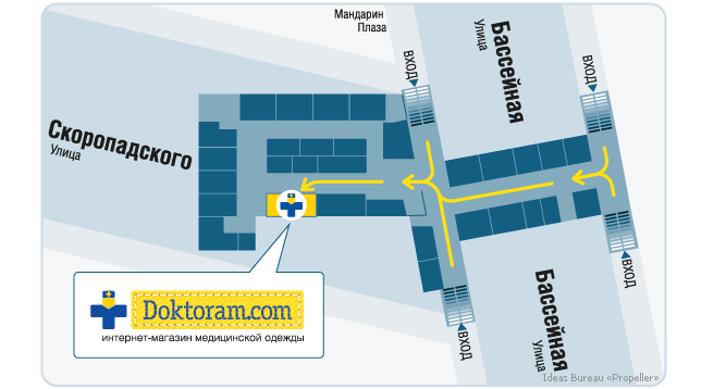Дизайн карты расположения магазина «Doktoram.com»